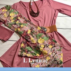 LLR L ROSE PINK LYNNAE & TC FLORAL LEGGINGS OUTFIT